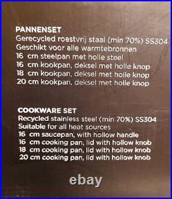 Combekk Cookware Pot Set Stainless Steel 7pc. Set NEW