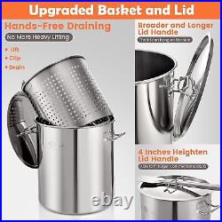 Commercial 64-100qt Turkey Fryer Pot Stainless Steel Crawfish Boiling Stock Pot