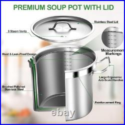 Commercial Grade Large Stock Pot Soup Pot with Lid Non-Nickel Stainless S Commercial Grade Large Stock Pot Soup Pot with Lid Non-Nickel Stainless S