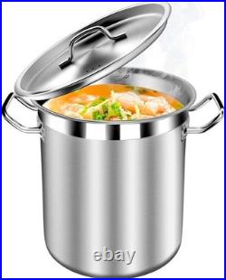 Commercial Grade Large Stock Pot Soup Pot with Lid Non-Nickel Stainless Stee