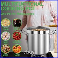 Commercial Grade Large Stock Pot Soup Pot with Lid Non-Nickel Stainless Stee