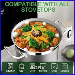 Commercial Grade Large Stock Pot Soup Pot with Lid Non-Nickel Stainless Stee