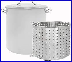 Concord 40 Qt Stainless Steel Stock Pot with Steamer Basket