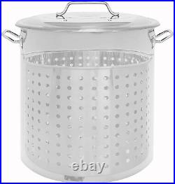 Concord 40 Qt Stainless Steel Stock Pot with Steamer Basket