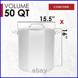 Concord 50 Quart Stainless Steel Stock Pot Cookware Concord 50 Quart Stainless Steel Stock Pot Cookware