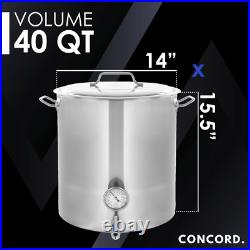Concord Stainless Steel Home Brew Kettle Stock Pot (Weldless Fittings)