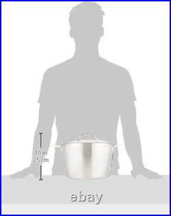 Contemporary 3-Ply Stainless Steel Stock Pot, 8 Quart Soup Cooking Pot with Lid