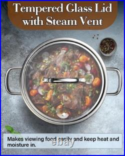 Cook N Home 8 Quart Tri-Ply Clad Stainless Steel Stockpot with Lid