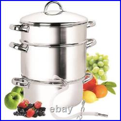 Cook N Home Stock Pot Stainless Steel+Dishwasher Safe+Leak Proof Lid+Handle