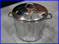 Cooks Bazaar Stainless Steel/Aluminum Tri-Ply 20 Qt. Stock Pot withLid Cover EUC