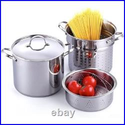 Cooks Standard 12 Quart 4-Piece Pasta Pot Set 18/10 Stainless Steel