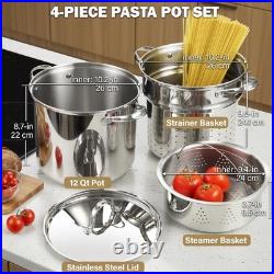 Cooks Standard 12 Quart 4-Piece Pasta Pot Set 18/10 Stainless Steel