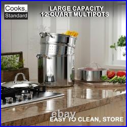 Cooks Standard 12 Quart 4-Piece Pasta Pot Set 18/10 Stainless Steel