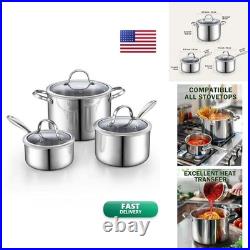 Cooks Standard 6-Piece Multi-ply Clad Stainless Steel Cookware Set 02817