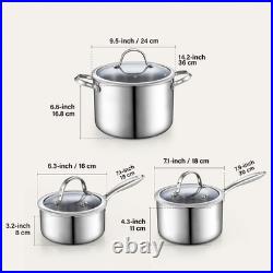 Cooks Standard 6-Piece Multi-ply Clad Stainless Steel Cookware Set 02817