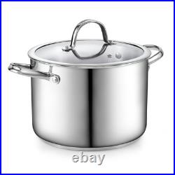 Cooks Standard 8-Quart Stainless Steel Stockpot Glass Lid Large Dutch Oven