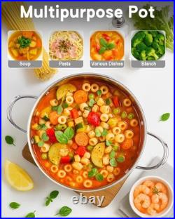 Cooks Standard 8-Quart Stainless Steel Stockpot Glass Lid Large Dutch Oven
