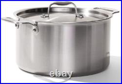 Cookware 8 Quart Stainless Steel Stock Pot with Lid 5 Ply Stainless Clad P