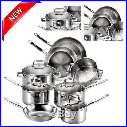 Cookware Set 12pc Stainless Steel Cooking Kitchen Pans Pots Stockpot Dishwasher