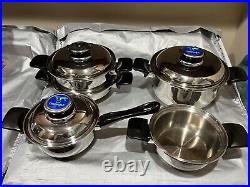 Cookworld Audiotherm Series T304 Stainless Steel Pots & Pans 8 pc Lot Cookware