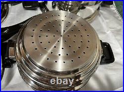 Cookworld Audiotherm Series T304 Stainless Steel Pots & Pans 8 pc Lot Cookware