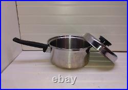 Cordon Bleu 3 Qt Saucepan 7-Ply Surgical T-304 Stainless Saute Frying Pot & Lid