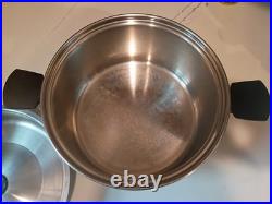Cordon Bleu 6.5 Qt Stockpot 7-Ply Surgical T304 Stainless Dutch Oven Fry Pan Lid