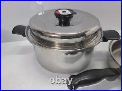 Cordon Bleu 6 Qt Stockpot 7-Ply Surgical T304 SS Dutch Oven & Sauté Pan One Lid