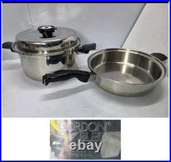 Cordon Bleu 6 Qt Stockpot 7-Ply Surgical T304 SS Dutch Oven & Sauté Pan One Lid