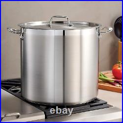 Covered Stock Pot Stainless Steel 24-Quart, 80120/003DS