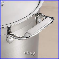 Covered Stock Pot Stainless Steel 24-Quart, 80120/003DS