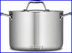 Covered Stock Pot Stainless Steel Induction-Ready Tri-Ply Clad 8 Quart, 80116/04