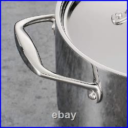 Covered Stock Pot Stainless Steel Induction-Ready Tri-Ply Clad 8 Quart, 80116/04