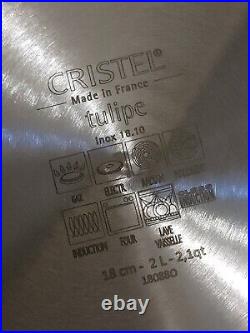 Cristel Tulipe Set of 3 Stockpot Saucepan Stainless Steel Made in France 18/10