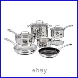 Cuisinart Classic Stainless Steel 10-Piece Cookware Set Pots & Pans -Open Box