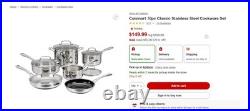 Cuisinart Classic Stainless Steel 10-Piece Cookware Set Pots & Pans -Open Box