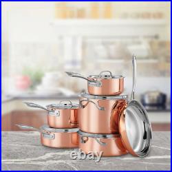 Cuisinart Copper Tri-Ply Stainless Steel 11-Piece Cookware Set CTPG-11PC