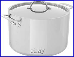 Culinary 3-Ply Stainless Steel Stock Pot, 12 Quart, Includes Metal Lid, Dishwash