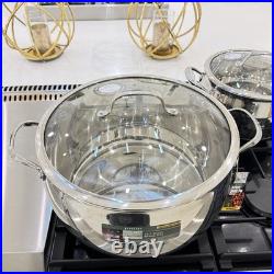 David Burke Prestige 16.5 Qt New Commercial Grade Stainless Steel Stockpot & Lid