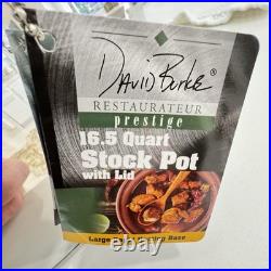 David Burke Prestige 16.5 Qt New Commercial Grade Stainless Steel Stockpot & Lid
