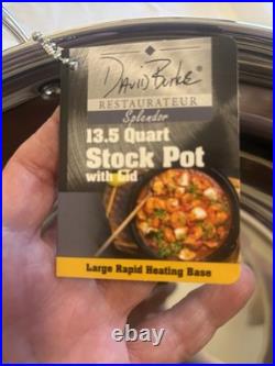 David Burke Splendor Pot Series Commercial Big Stock Pot WithGlass lid 13.5-qt New
