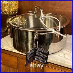 David Burke Stainless Geo Clad 8 qt, 5 qt & 3 qt Pot 6pc Set with Vented Lid New David Burke Stainless Geo Clad 8 qt, 5 qt & 3 qt Pot 6pc Set with Vented Lid New