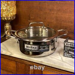 David Burke Stainless Geo Clad 8 qt, 5 qt & 3 qt Pot 6pc Set with Vented Lid New David Burke Stainless Geo Clad 8 qt, 5 qt & 3 qt Pot 6pc Set with Vented Lid New