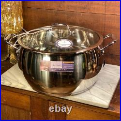 David Burke Stainless Splendor Series 13.5 qt Stock Pot w Vented Glass Lid New