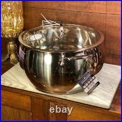 David Burke Stainless Splendor Series 13.5 qt Stock Pot w Vented Glass Lid New