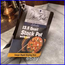 David Burke Stainless Splendor Series 13.5 qt Stock Pot w Vented Glass Lid New