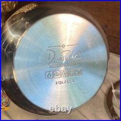 David Burke Stainless Steel Splendor 7qt, 4qt & 2qt Stock Pot Set with Glass Lids