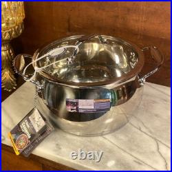 David Burke Stainless Steel Splendor 7qt, 4qt & 2qt Stock Pot Set with Glass Lids