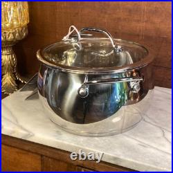 David Burke Stainless Steel Splendor 7qt, 4qt & 2qt Stock Pot Set with Glass Lids