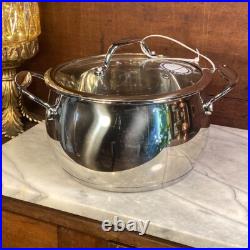 David Burke Stainless Steel Splendor 7qt, 4qt & 2qt Stock Pot Set with Glass Lids